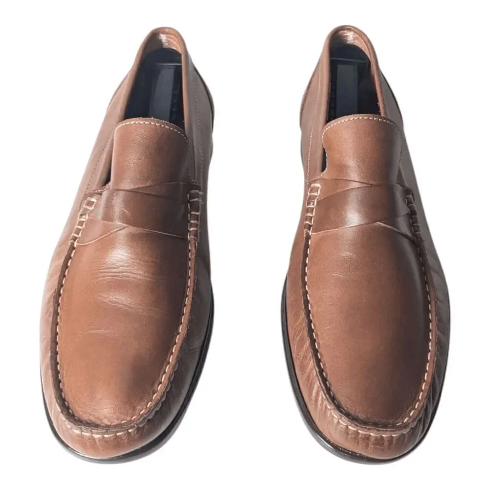 SANDRO MOSCOLONI Diego Brown Leather Loafer Size 11D